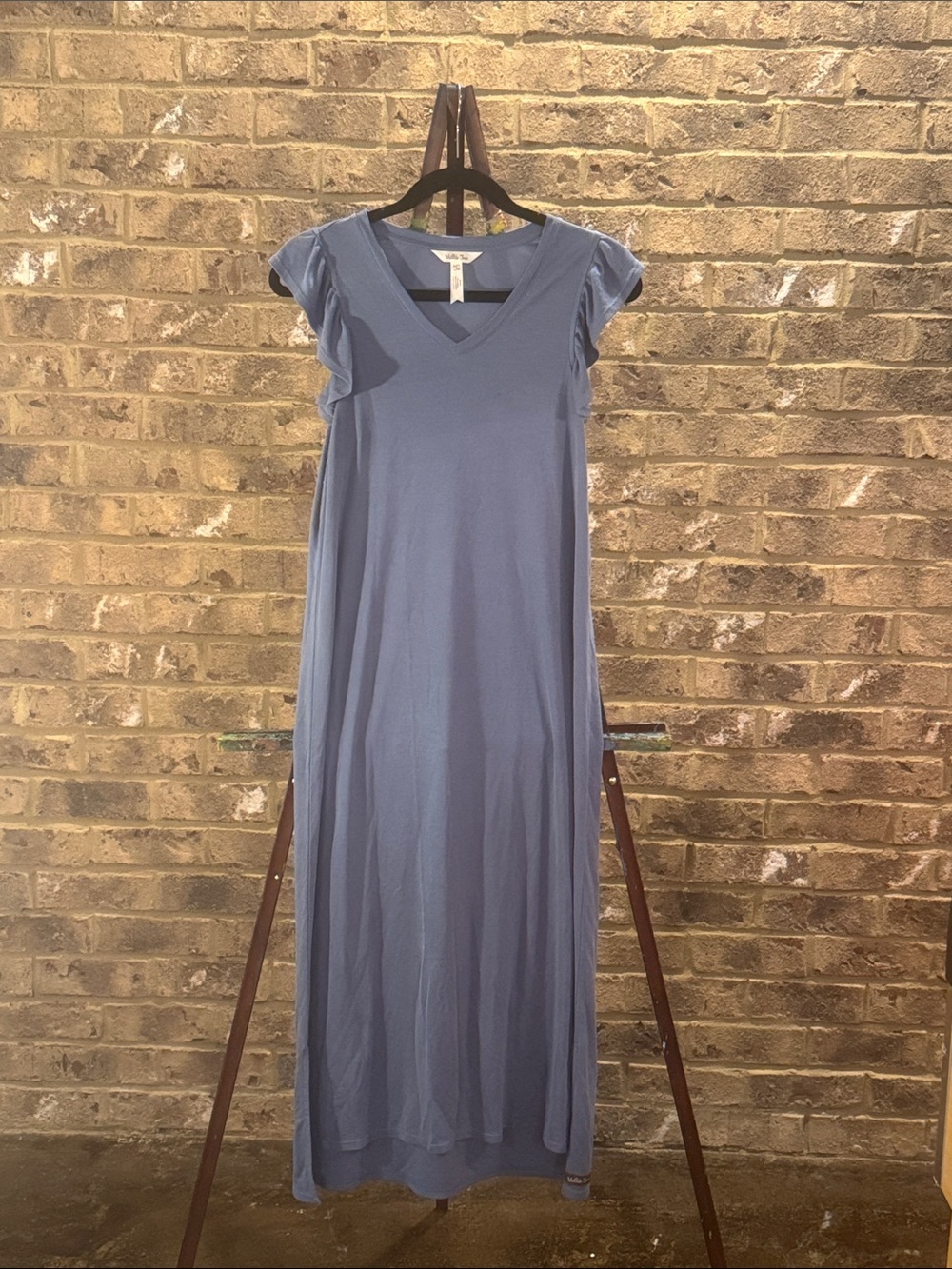 Matilda Jane Periwinkle V-Neck Maxi Dress with Ruffle Cap Sleeves
